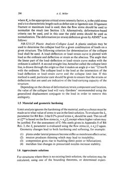 200
A. G. Miller
where K: is the appropriate critical stress intensity factor, ~y is the yield stress
and a is a character
