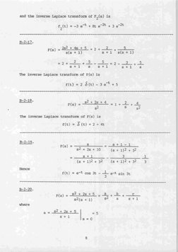 and the inverse Laplace transform of F,(s)
is
L-
i p ) = -3 .-t
+ B t .-2t .
3 .-2t
-
2
5
5 -
3
5
- 2 + - + - -