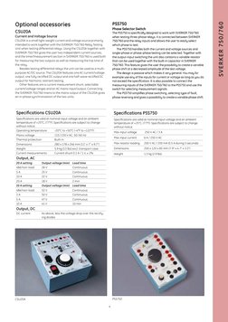 9
SVERKER 750/760
Specifi cations CSU20A
Specifi cations are valid at nominal input voltage and an ambient
temperature of +25°
