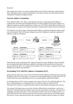 the packet.
The example above shows two hosts communicating with each other using three routers between
them. If the three r