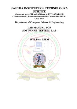 SWETHA INSTITUTE OF TECHNOLOGY&
SCIENCE
(Approved by AICTE and Affiliated to JNTU-ANATAUR)
C.Ramauram (V), Ramachandr