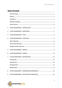 Talent Management
ii
Table of Contents
About the Tutorial ............................................................