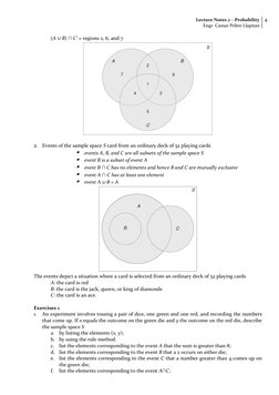 Lecture Notes 2 – Probability
Engr. Caesar Pobre Llapitan
4
(A ∪ B) ∩ C' = regions 2, 6, and 7
2.
Events of the sample space