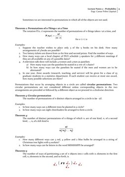 Lecture Notes 2 – Probability
Engr. Caesar Pobre Llapitan
8
Sometimes we are interested in permutations in which all of the