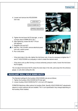 08
4. Loosen and remove the HOLDDOWN
lock nuts.
5. Tighten the hold down NUTS fully tight, or set to
a torque value of 60MN