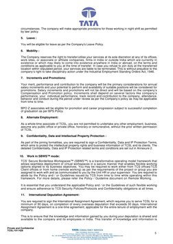Private and Confidential
TCSL/1911428
5
circumstances. The company will make appropriate provisions for those working in nigh