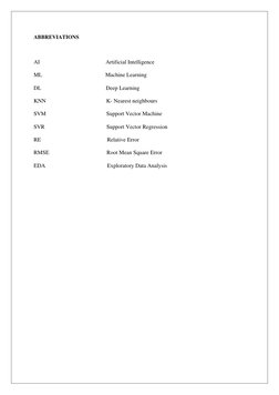 ABBREVIATIONS
AI Artificial Intelligence
ML