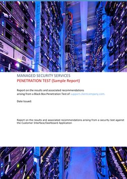 DRAFT REPORT
MERCIAL IN CONFIDENCE
1
MANAGED SECURITY SERVICES
PENETRATION TEST (Sample Report)
Report on