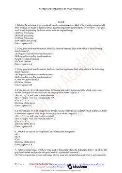 Multiple Choice Questions on Image Processing
7 | P a g e University Academy www.universityacademy.in , info@un