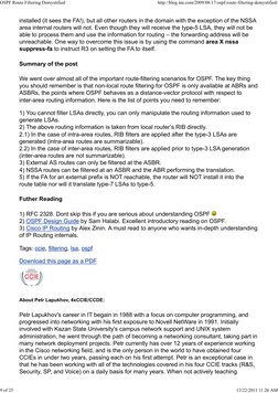 installed (it sees the FA!), but all other routers in the domain with the exception of the NSSA
area internal routers will no