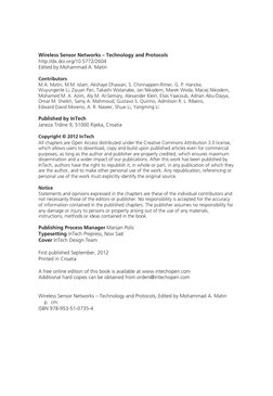 Wireless Sensor Networks – Technology and Protocols
http://dx.doi.org/10.5772/2604
Edited by Mohammad A. Matin