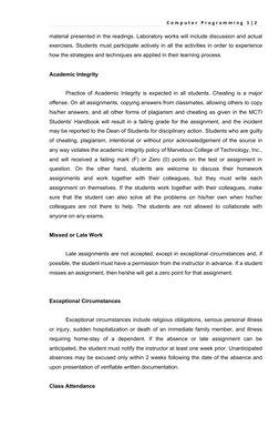 C o m p u t e r P r o g r a m m i n g 1 | 2
material presented in the readin