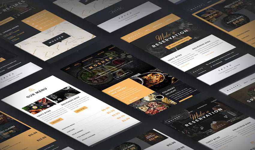 Mosher Restaurant food drink website web design inspiration ui ux