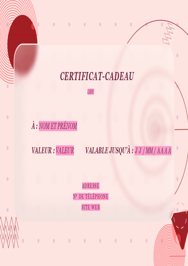Formulaire certificat cadeau 2