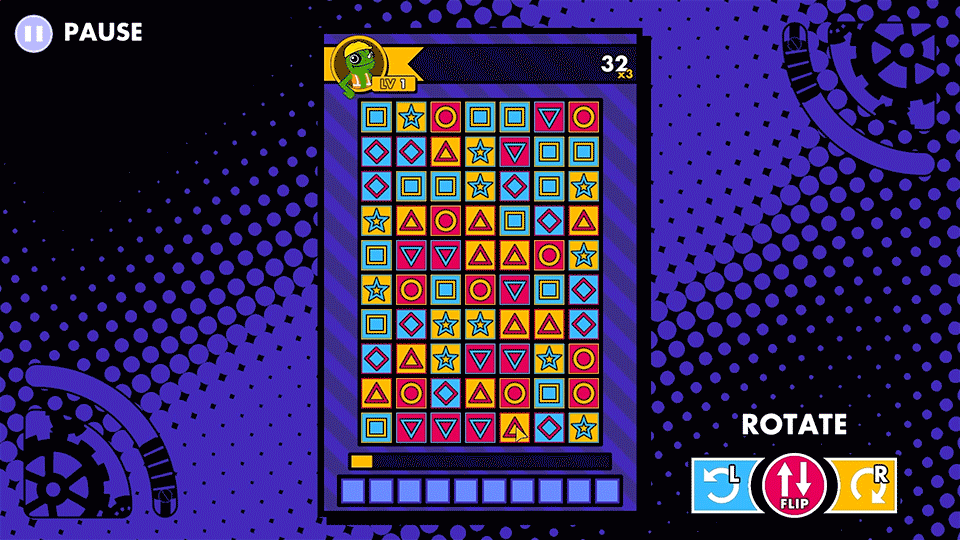 A Collapsus GIF showing off rotation in the Dr. Leon color palette