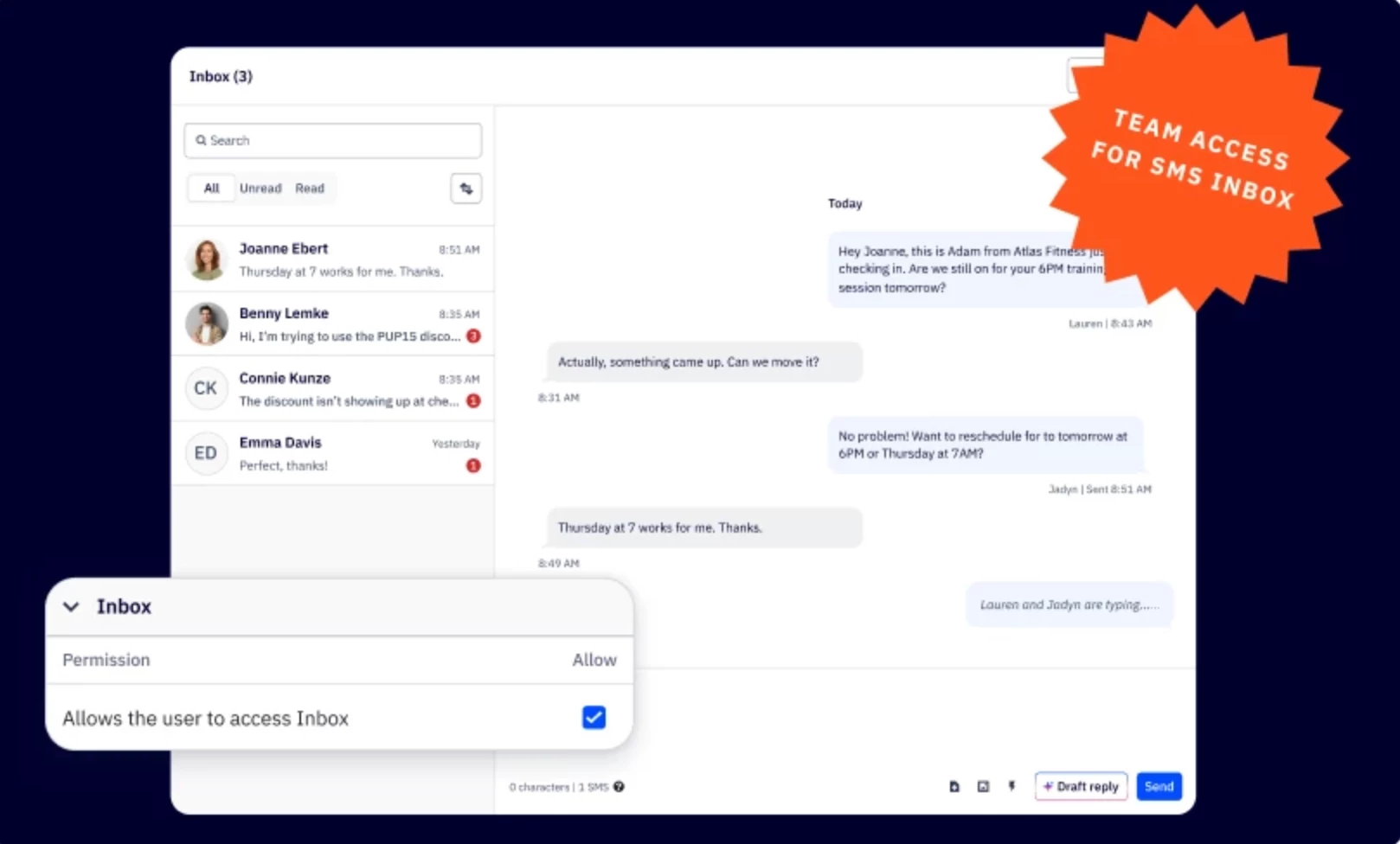 SMS Marketing - Team Access for SMS Inbox & Two-Way Messaging