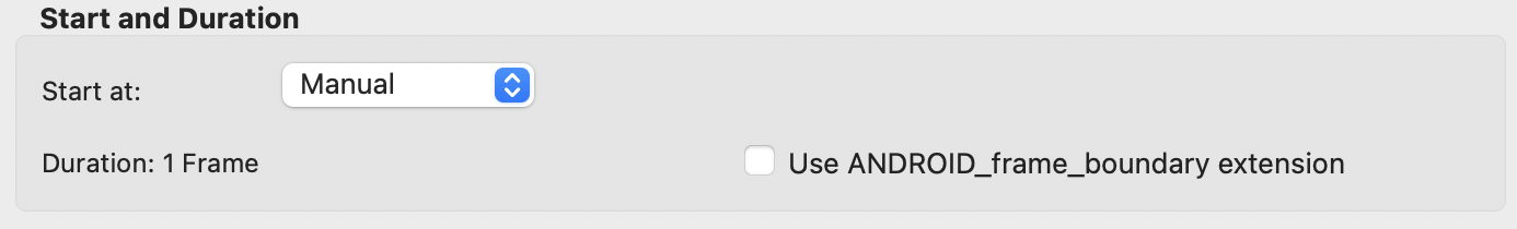 ‘Use ANDROID_frame_boundary extension’ checkbox