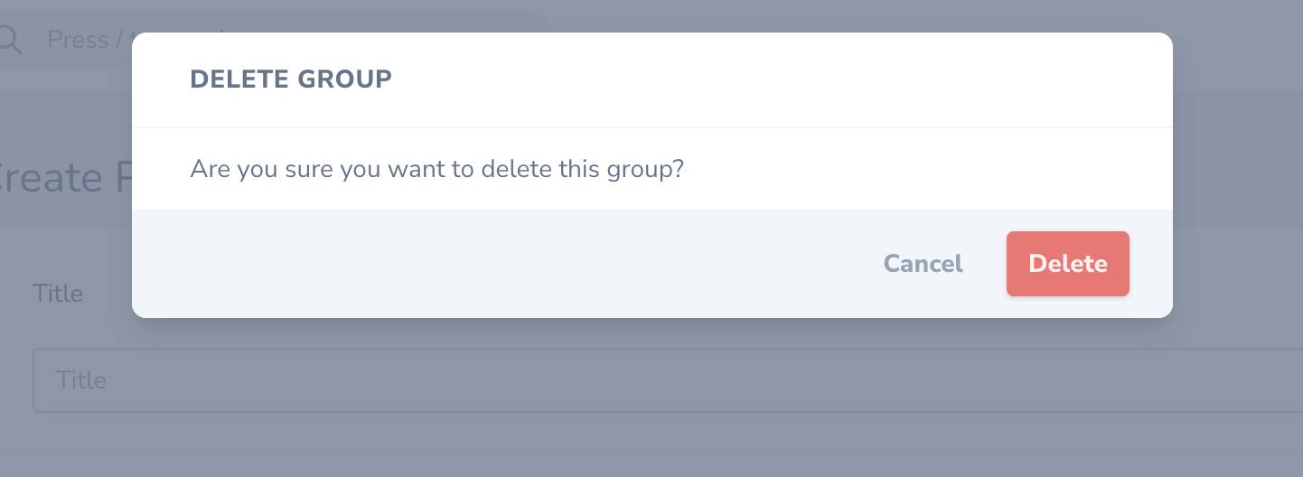 Confirm remove