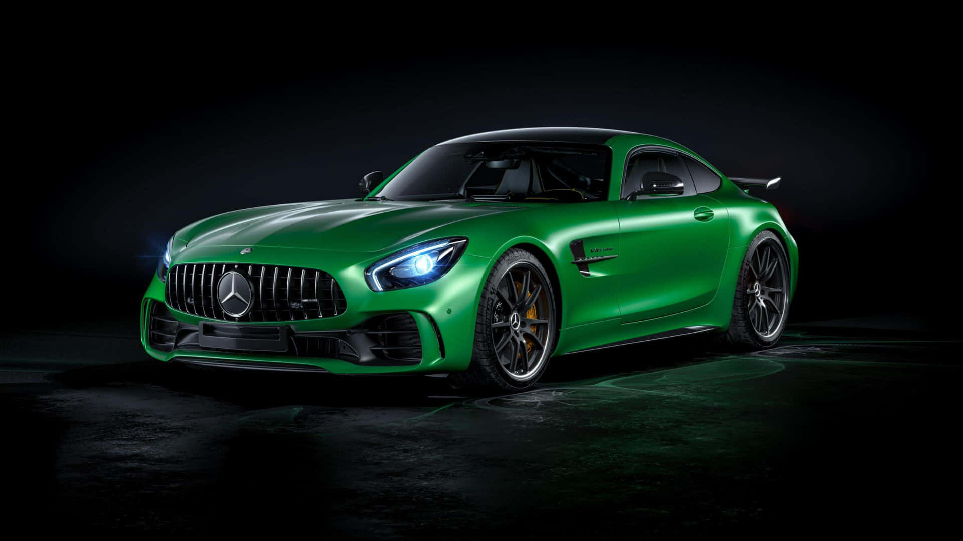 2016grön Amg Gtr Mercedes Benz 4k. Wallpaper