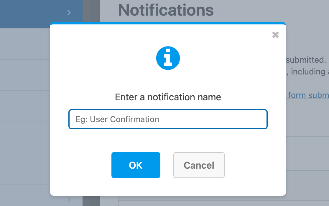 name-new-notification - WPForms Denominazione di una nuova notifica