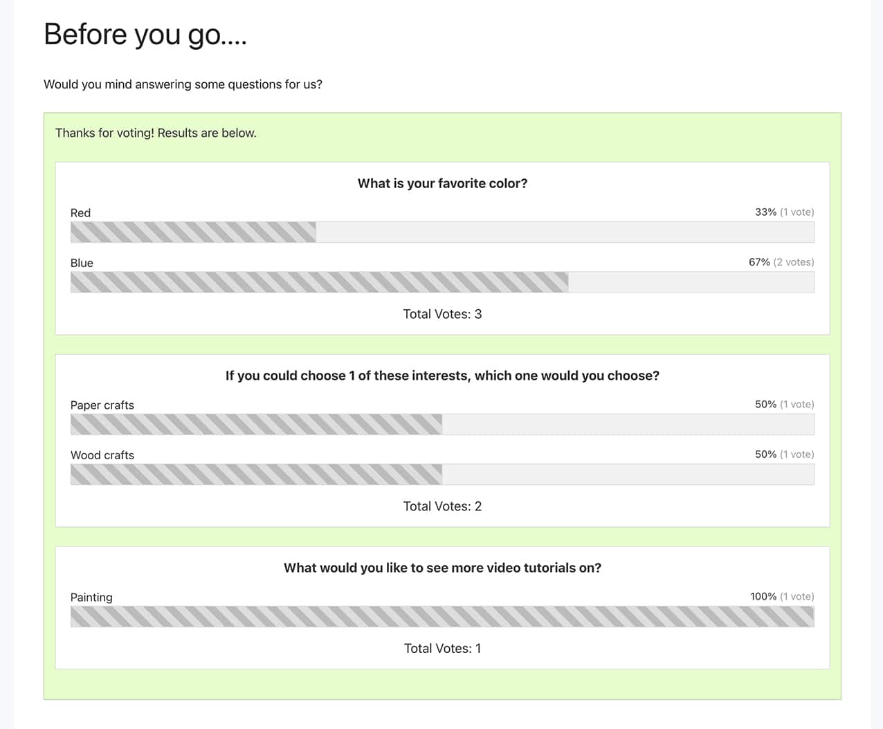 this snippet will hide empty poll results for each question on your form