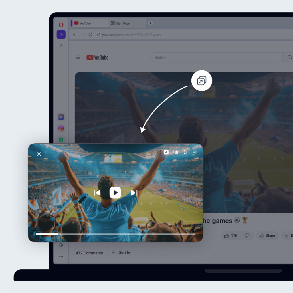 Pop out your videos into a movable module.