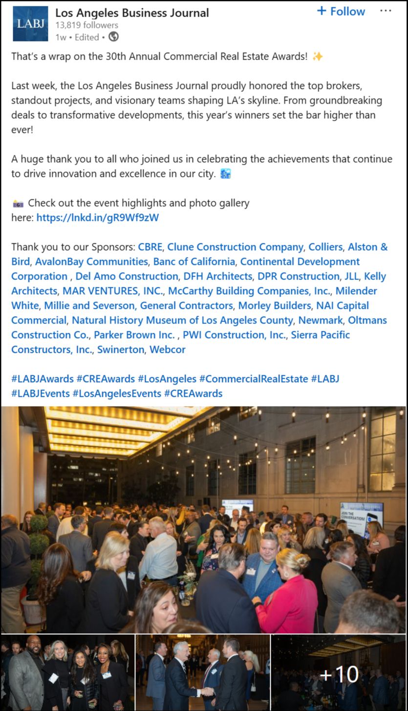 Screenshot of an event post on LinkedIn