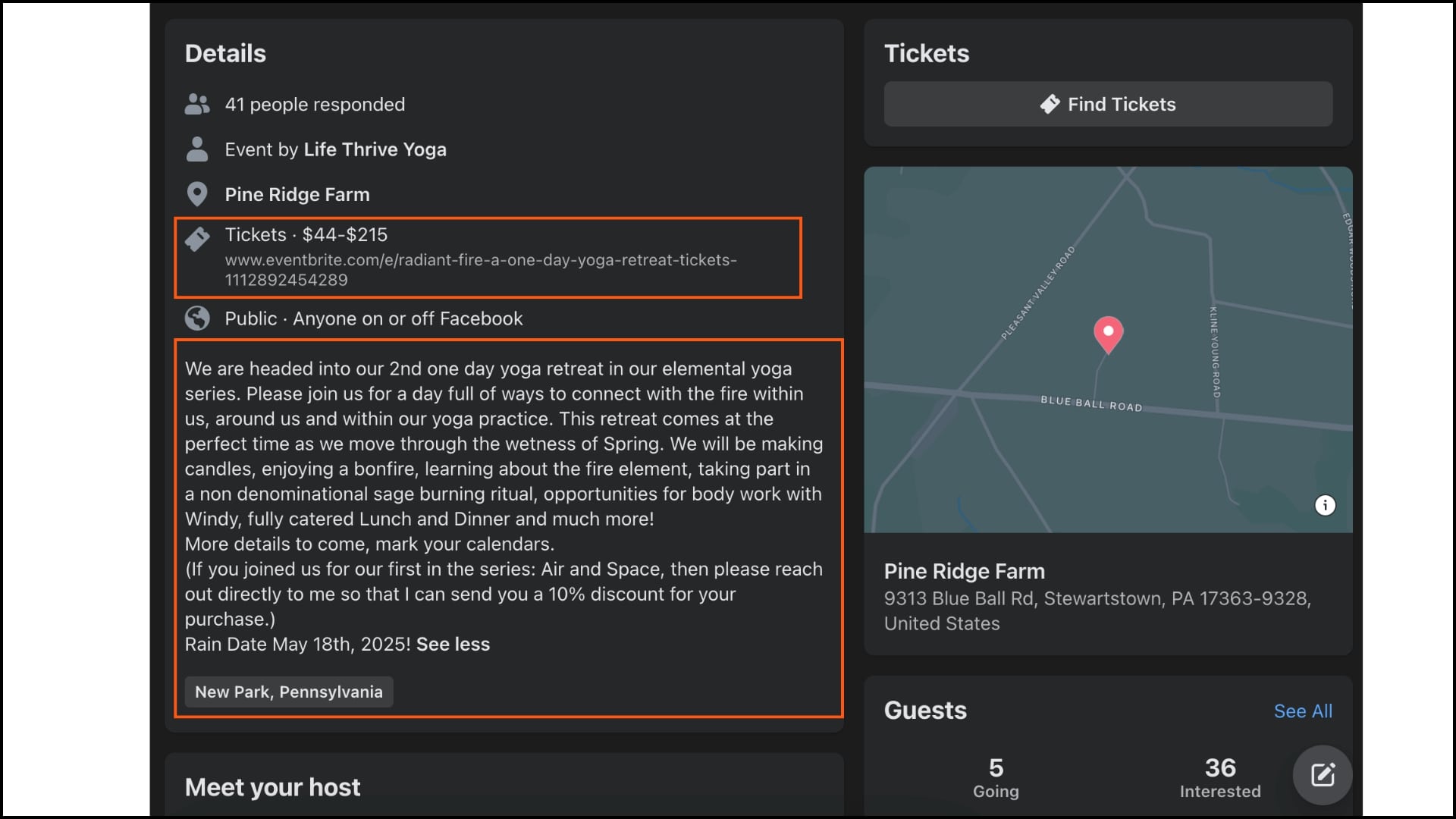 facebook event description