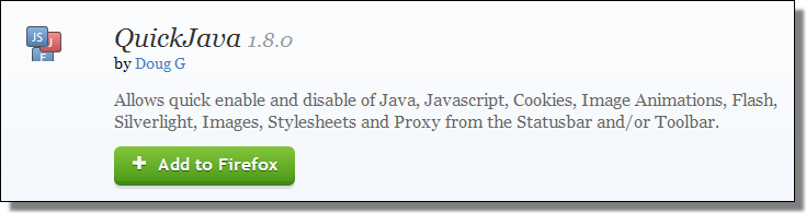 Firefox Extension, QuickJava