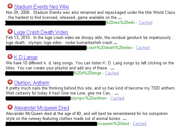 search results