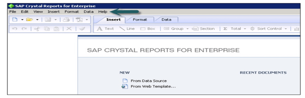 Crystal Reports - Navigation dans l'interface graphique
