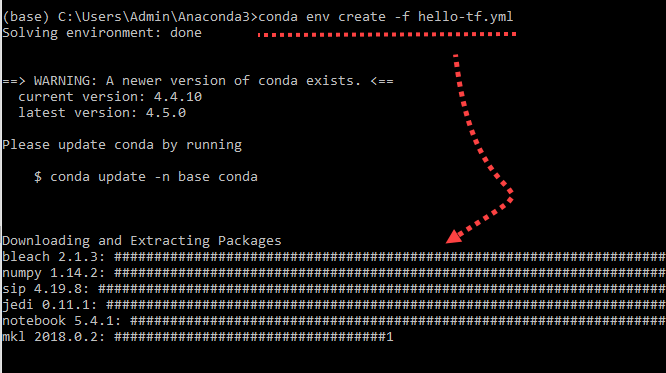 Create .yml File to Install Tensorflow