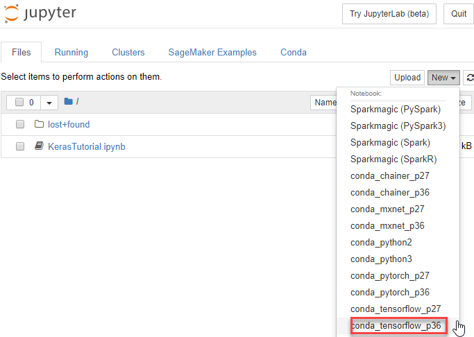 Εγκαταστήστε το Keras στο Amazon SageMaker
