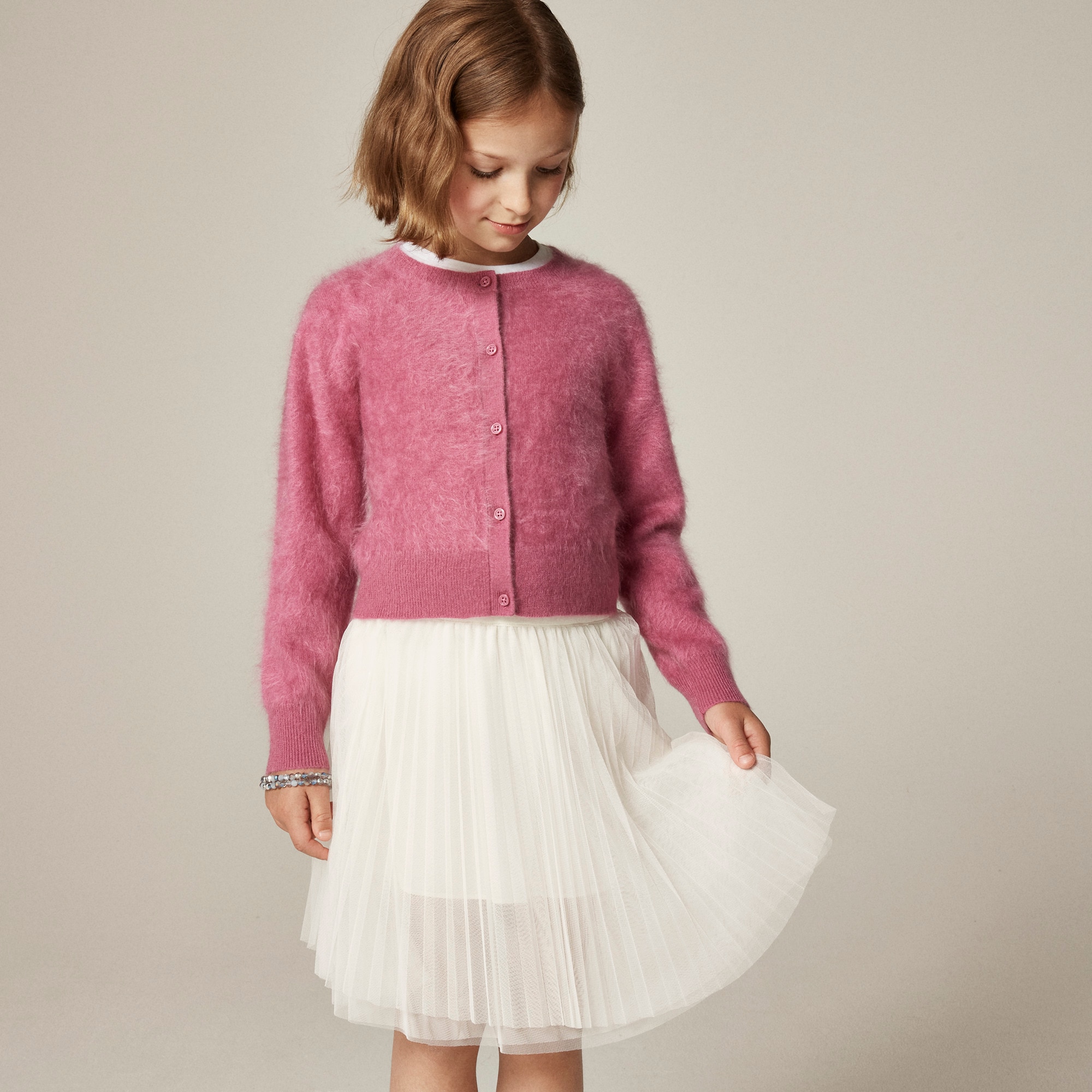 girls Girls' brushed cashmere cardigan