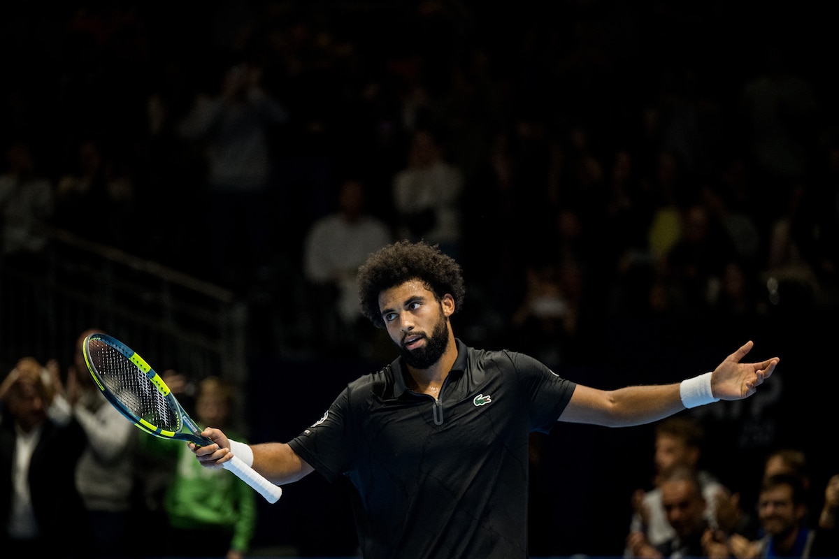 Arthur Fils of France celebrates during the European Open ATP tennis tournament in Brussels, on Friday 23 October 2026. This year's edition of the tournament is taking place from 17 to 25 October
BELGA PHOTO JASPER JACOBS