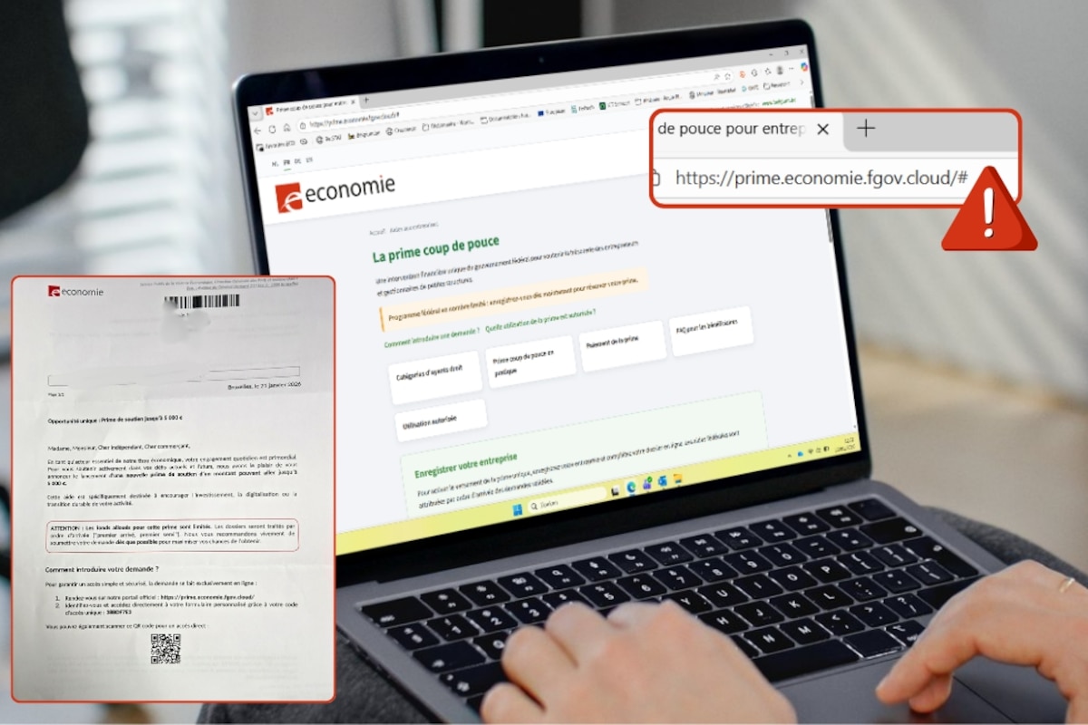 Le courrier envoyé comportait un QR code renvoyant vers le site malveillant.