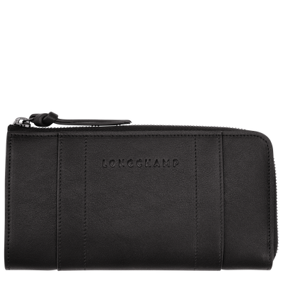 Geldbörse mit Reissverschluss Longchamp 3D , Leder - Schwarz