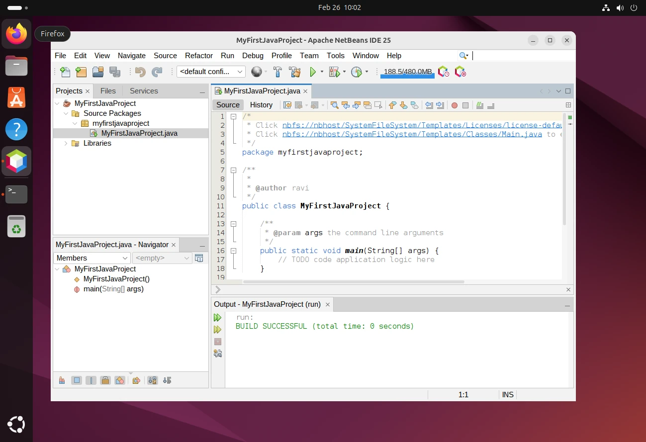 Run First Java Project