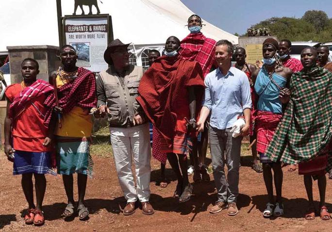 Edward Norton v Edward Norton visits a reforestation project, during a visit to Kenya
