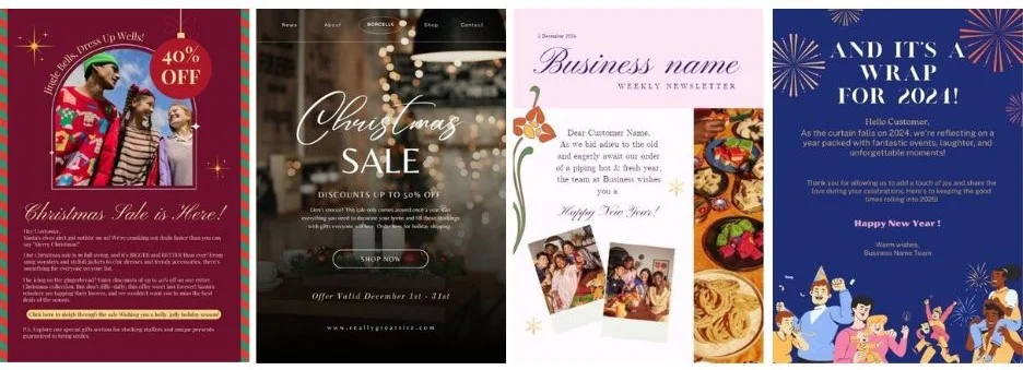 Holiday email templates - Fourt template screenshots.