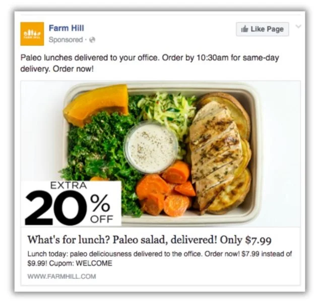 Surprising Google competitors - Facebook ad 