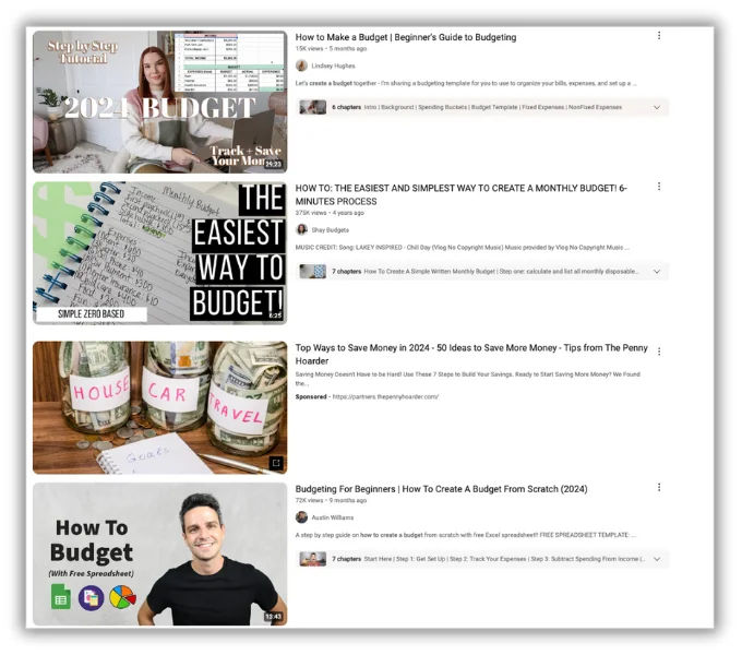 example of customized youtube thumbnails