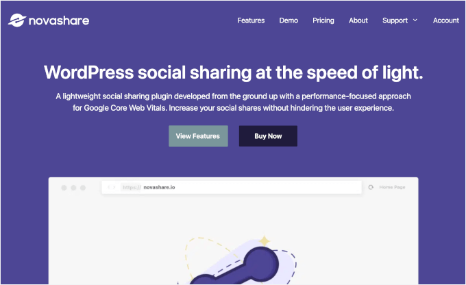 Novashare's homepage