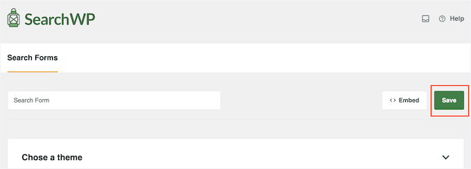 Speichern Ihres benutzerdefinierten WordPress-Suchformulars