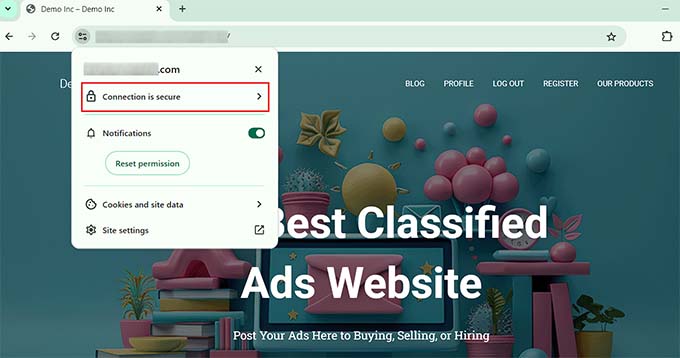 Secure connection with SSL preview Secure connection with SSL preview