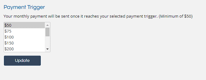 Payment trigger Payment trigger