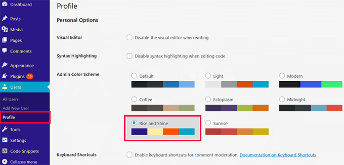 Activer le thème personnalisé Activer le thème personnalisé