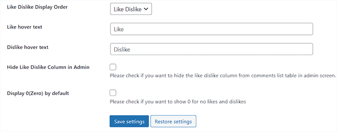 Configure comment settings Configure comment settings