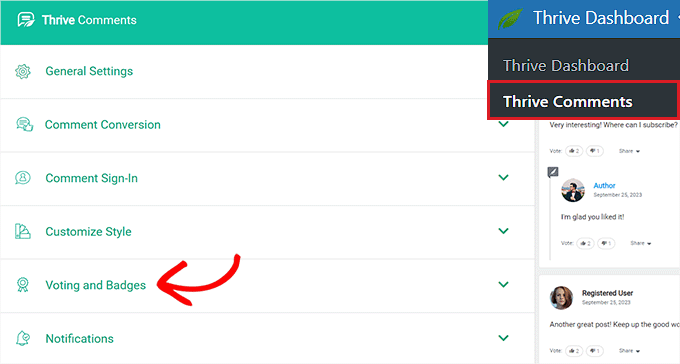 Expand the voting and badges tab Expand the voting and badges tab
