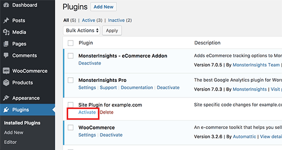 Activate plugin Activate plugin